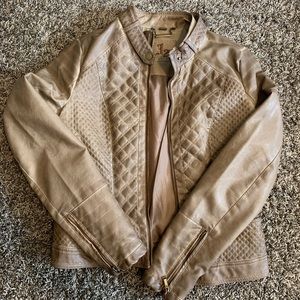 Tan leather jacket
